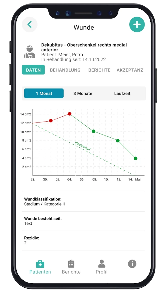 Grafischer Heilungsverlauf